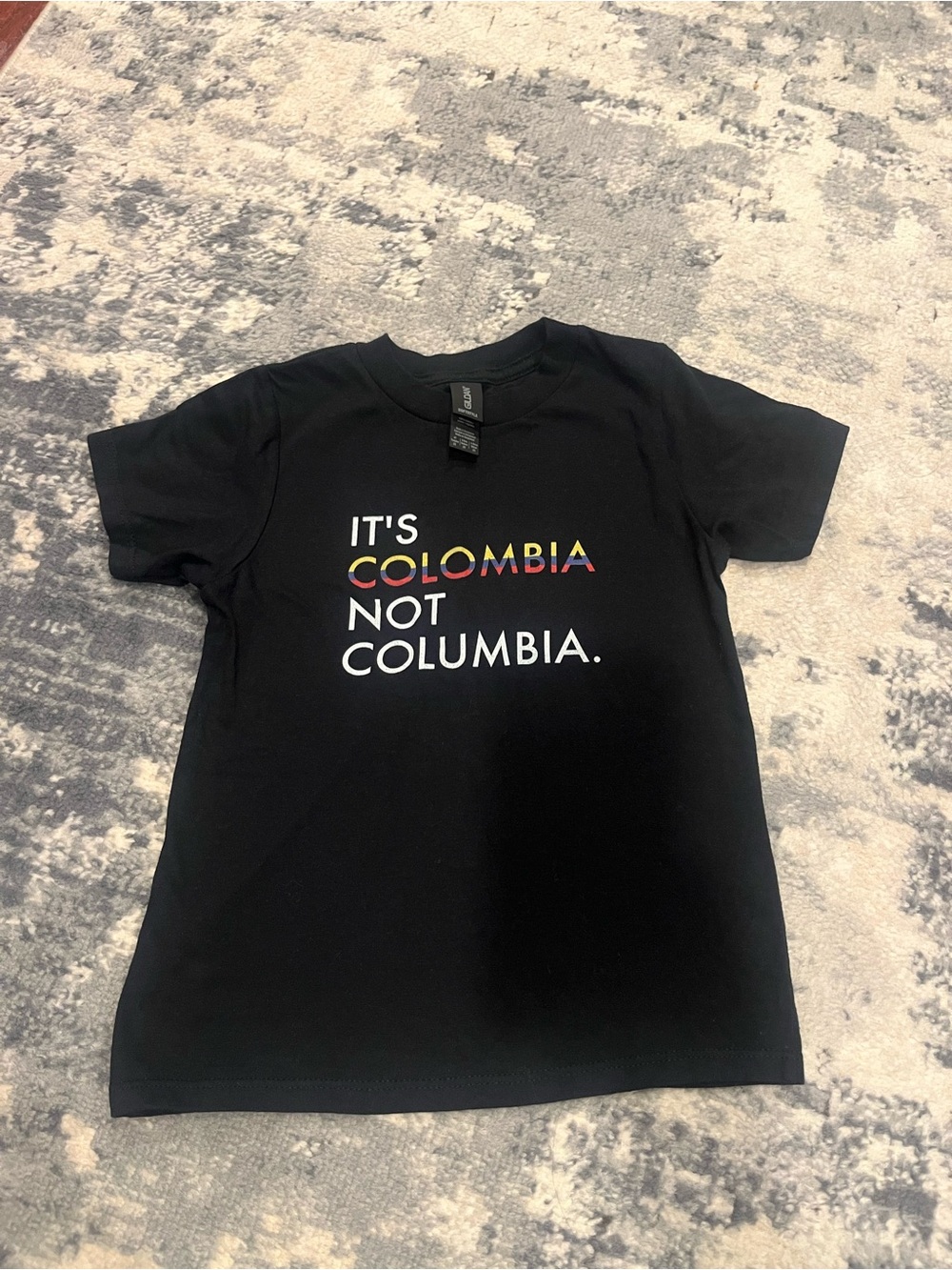 Gildan Black Kids' Short-Sleeve 'It's Colombia Not Columbia' Graphic Tee